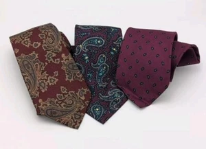 Vintage Lot Ferrell Reed for NORDSTROM Neckties English 100% Silk Paisley (x3) - Picture 1 of 11