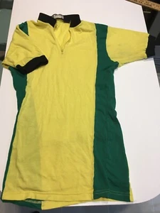 VTG 80s Kucharik Cycling Jersey s/m Jamaica Africa quarter zip Yellow Green - Picture 1 of 9