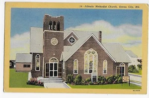 Ocean City MD Atlantic Methodist Church Linen Maryland Vintage Postcard - Picture 1 of 2