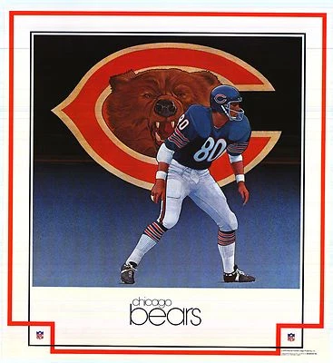 SPORTS POSTER~Chicago Bears 1979 NFL Damac Vintage 23x25 Original Soldier Field~ - Image 1 of 4