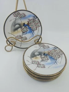 Set Of 6 ERH Handpainted Bread Plate 6.5 Floral Birds Marked EUC - Picture 1 of 6