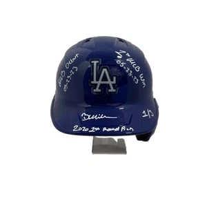 1/3 BOBBY MILLER SIGNED DODGERS FULL HELMET "MLB DEBUT, 1ST WIN, 1ST PICK" PSA - Picture 1 of 8