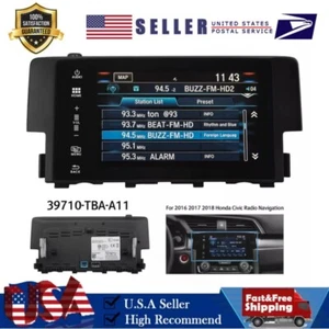 FOR 2016-18 Honda Civic Radio OEM Navigation Display Touch Screen 39710-TBA-A11 - Imagen 1 de 19