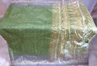 Wearable Vintage Paper Art Silk Blend Crisp Sari Saree Ps2 S318 Green Grey