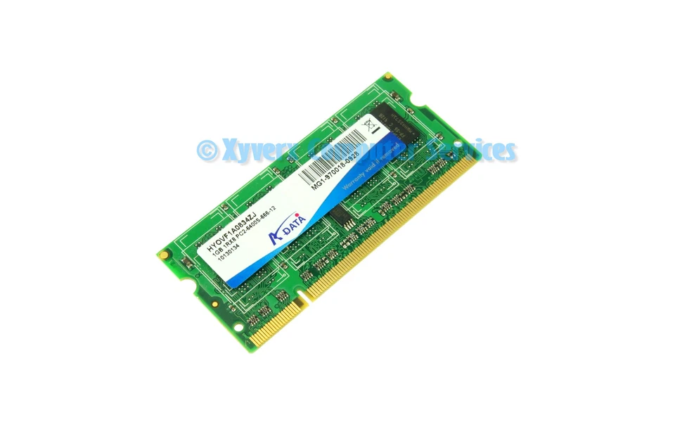 HYOVF1A0834ZJ GENUINE ADATA LAPTOP MEMORY 1GB 1RX8 PC2-6400S-666-12 (CA61) - Image 1 of 2