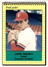 1991 Savannah Cardinals ProCards #1651 Jeremy McGarity Lakeside California Card