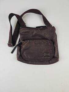 KENNETH COLE REACTION Brown Nylon Crossbody Bag with Ziparound Pocket Travel