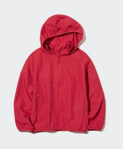Uniqlo Kids Packable Nylon Wind/Rain Repellent Zip Parka Red Boys/Girls 9/10 - Picture 1 of 6