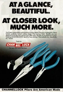 1984 Print Ad Channellock Pliers Blue At a Glance Beautiful Are American Made - Picture 1 of 2