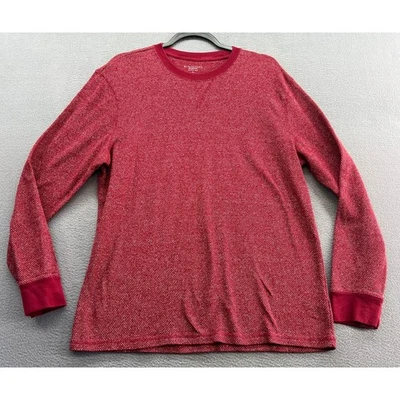 STRUCTURE Shirt Mens XL Slim Fit Red Herringbone Texture Long Sleeve - Image 1 of 4