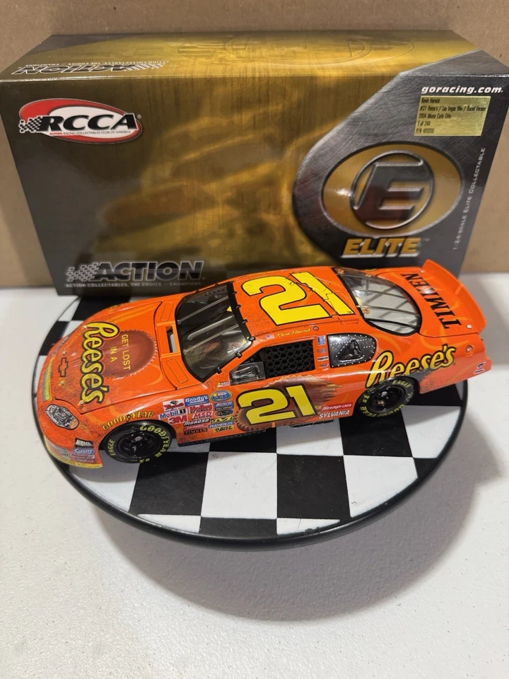RARO Kevin Harvick ELITE #21 Reese’s Las Vegas Race Win 2004 1/24 Nascar Diecast Foto 1 de 4