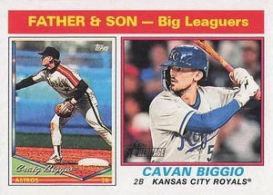2025 Topps Heritage #68 Cavan Biggio / Craig Biggio FS, SN200 Bicentennial - Picture 1 of 2