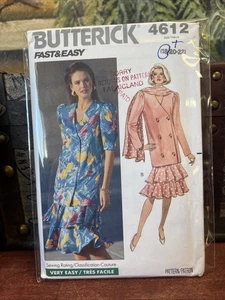 Vintage Butterick 4612 Misses Top, Volant Rock & Schal Muster - Gr. 18/20/22 - Bild 1 von 2
