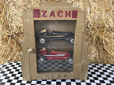 Vintage Cox Thimble Drome Tether Race Car Barn Find Lot Display Case Zach Sarah - Image 1 of 4