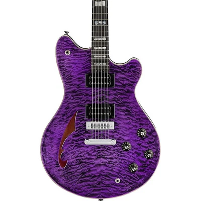 Электрогитара EVH SA-126 специальная полуполая прозрачная фиолетовая - Изображение 1 из 4
