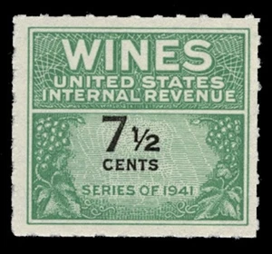 SELLO DE VINO SCOTT #RE120 - 7 1/2c - F-VF SIN USAR - Imagen 1 de 2