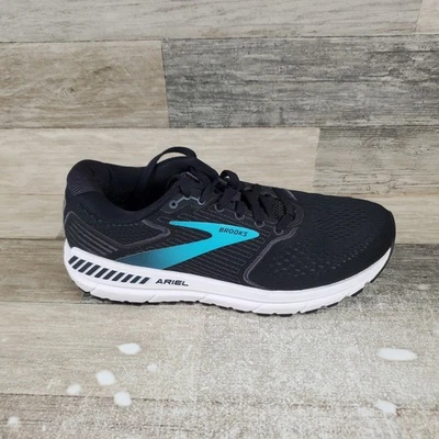 Brooks Ariel 20 Womens Shoes Sz 9.5 Black Blue Lace-Up Round Toe Low Top Sneaker - Image 1 of 4