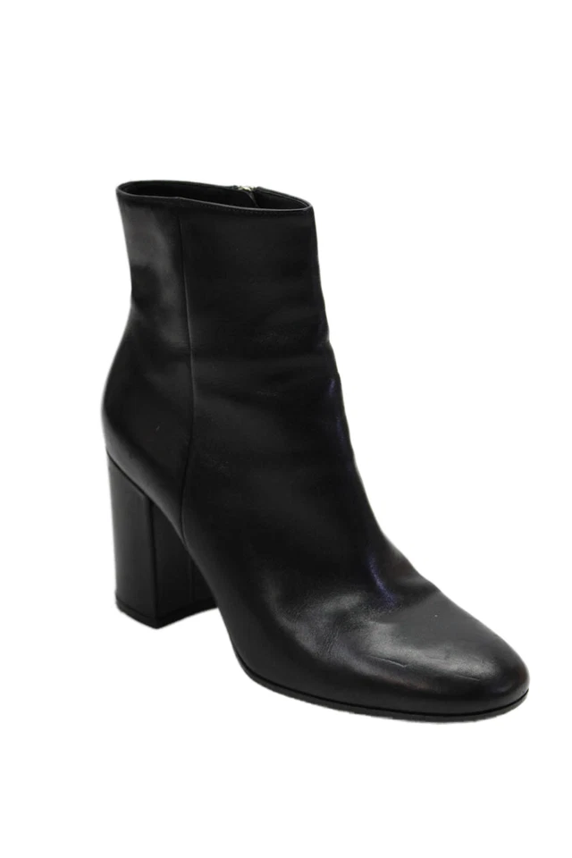 Женские ботильоны Gianvito Rossi на боковой молнии на блочном каблуке из черной кожи размер 36 - Изображение 1 из 4