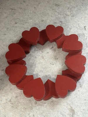 Grinalda de coração vintage cortada em madeira 11” madeira maciça núcleo da vovó casa de campo pendurar na parede - Imagem 1 de 4