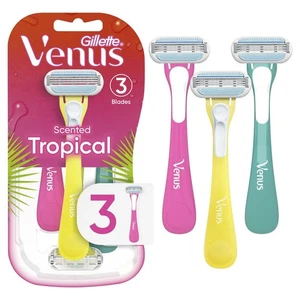 Gillette Venus Tropical Women’s Disposable Razors 3 Count - Picture 1 of 7