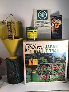1960 Ellisco Japanese Beetle Trap In Original Box w/ Bait ++