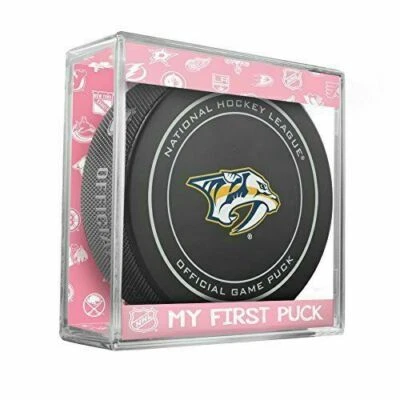NASHVILLE PREDATORS MY FIRST OFFICIAL PUCK BABY GIRL PINK IN CASE - Image 1 of 2