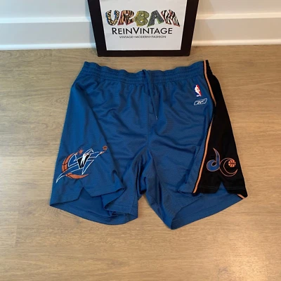 VTG Y2K AUTHENTIC WASHINGTON WIZARDS REEBOK SHORTS SZ 38 JORDAN ARENAS - Image 1 of 4