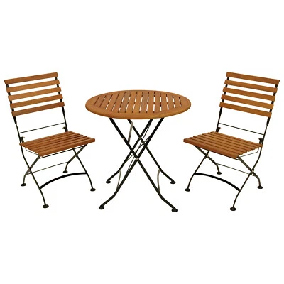 Sitzgruppe Gartenset Gartengarnitur HOFGARTEN 3-teilig, Metall Eukalyptus Holz - Bild 1 von 4