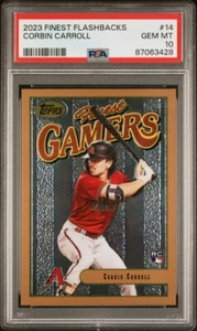 2023 Topps Finest Flashbacks  Corbin Carroll Rookie RC  GAMERS PSA 10 Gem MINT  - Picture 1 of 2