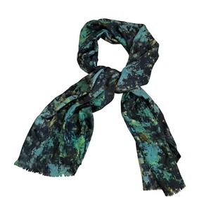 J. Crew 100% Silk Fringe Wrap Scarf Women One Size Multicolor Tie Dye Colorful - Picture 1 of 5
