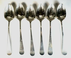 Antiguo conjunto de 6 cucharas de plata esterlina Birmingham 1774-1837 - Imagen 1 de 6