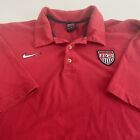 Vintage 90S Nike Team Us Soccer Red Men's Xl Polo Shirt Made In Usa
