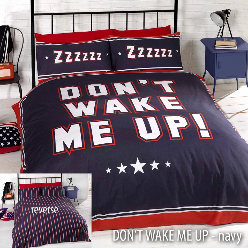 #Grumpy не будите меня двусторонняя полоса постельного белья пододеяльник одеяло комплект - Изображение 1 из 1