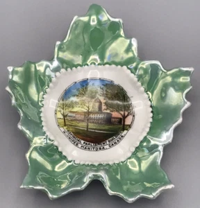 Parliament Building Winnipeg Manitoba Canada Lustreware Leaf Dish - Picture 1 of 6