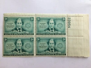 US 1948 USA Scott# 974 Girl Scouts Founder Juliette Gordon Low Block 4 MNH - Picture 1 of 2
