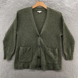 American Eagle Cardigan Sweater Womens Small Green Knitted Long Sleeve Pocket - Picture 1 of 20