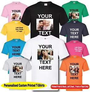 Personalised T-Shirt Custom Printed Your Text Photo Logo Stag Do Hen Party Top - Picture 1 of 26