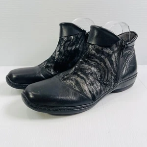 KIARFLEX Women's KLAP Boots Black Leather Zip Up Size EU40 US7 - Picture 1 of 14