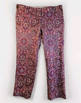 Pantalones Lands End Talla 14W Paisley Ajuste 2 Pierna Ajustada Malva Ciruela Lavanda Para Mujer’s Foto 1 de 4