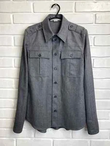STELLA MCCARTNEY Wool Flannel Military Shirt women SZ S 38 Grey RRP 550$ - Picture 1 of 10