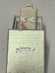 HELLO KITTY CZ Crystal Head 925 Silver Pierced Post Stud Earrings - Picture 1 of 24