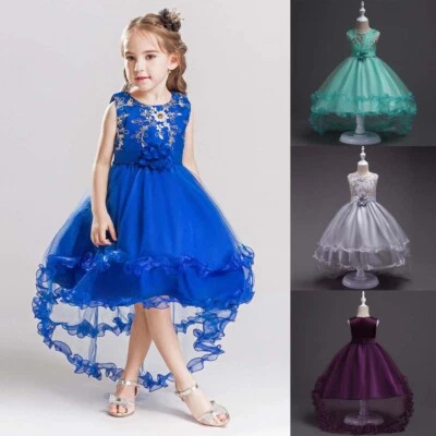 Vestido de fiesta con lazo floral boda cumpleaños concurso formal princesa niñas pequeñas Foto 1 de 4