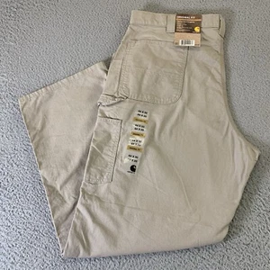 Pantalone da lavoro Carhartt uomo 44x30 falegname tela salopette marrone chino kaki nuovo con etichetta - Foto 1 di 15