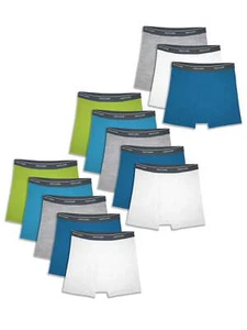 Fruit of the Loom Boys Underwear Ringer Stripe Boxer Briefs, 10+3 Bonus Pack, - Picture 1 of 2