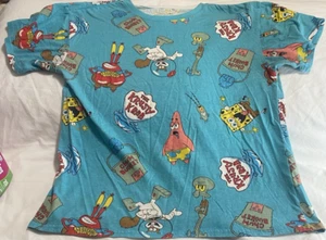 Nickelodeon SpongeBob Krusty Krab All Over Print Medium T-Shirt Graphic Tee - Picture 1 of 4