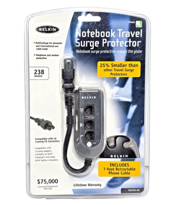 BELKIN Notebook Travel Surge Protector Small Sleek - Image 1 of 3