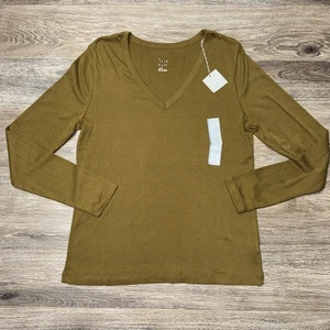 A New Day Women’s Long Sleeve Size Large V-Neck Shirt Super Soft - Picture 1 of 4