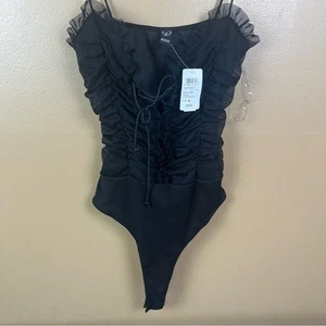 NUEVO Body Windsor Tanga Negro Acanalado Talla Mediana - Imagen 1 de 12