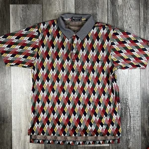 Vintage 90s Burberrys Rare Argyle Polo Shirt – Pre-1999 Made in U.S.A. Size Med - Picture 1 of 12
