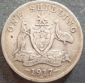 Australia - Giorgio V, argento 1 scellino, 1917, tonica - Foto 1 di 2